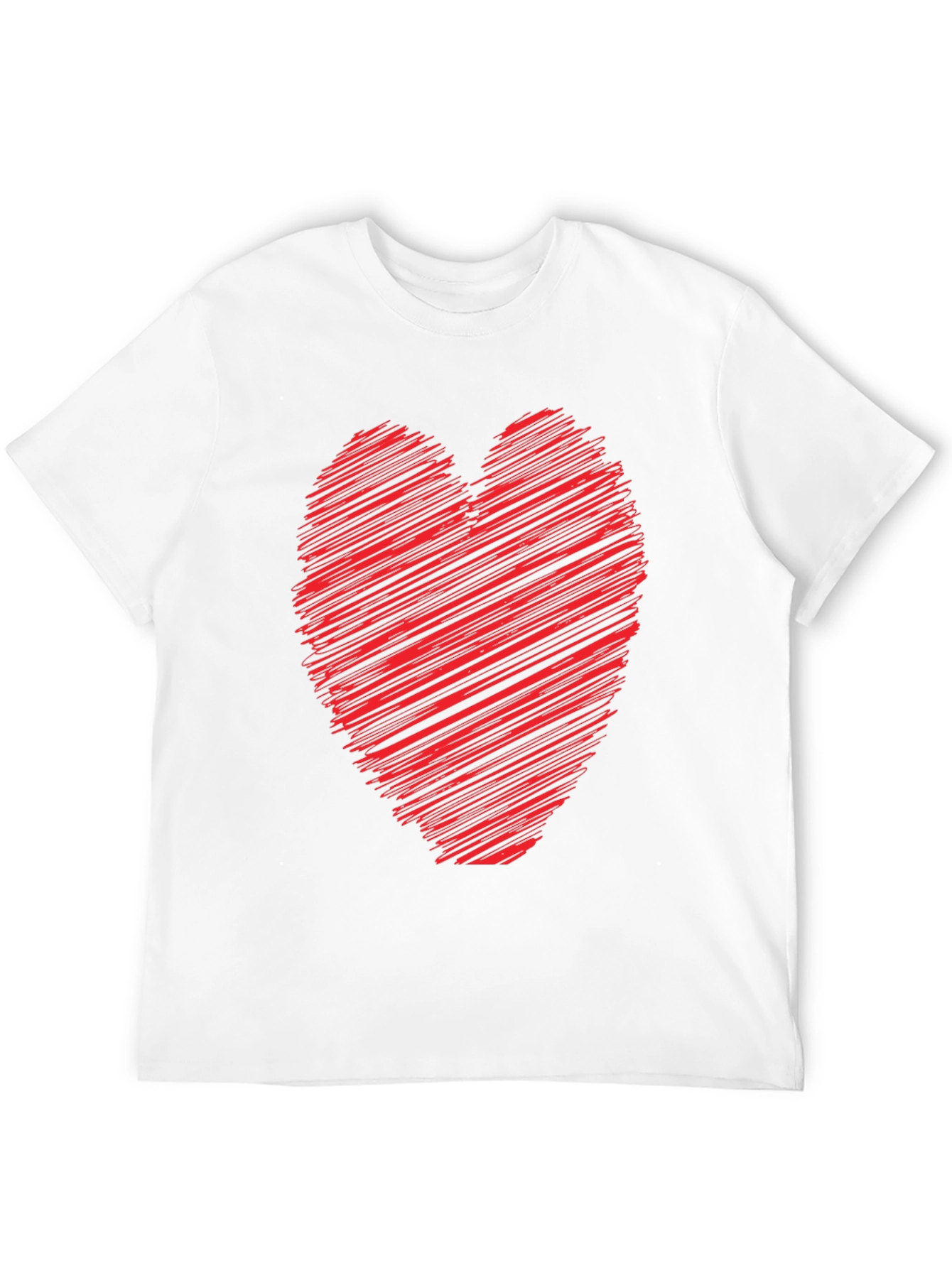 Heart Scribble Graphic Tee - Soft Cotton Casual Shirt