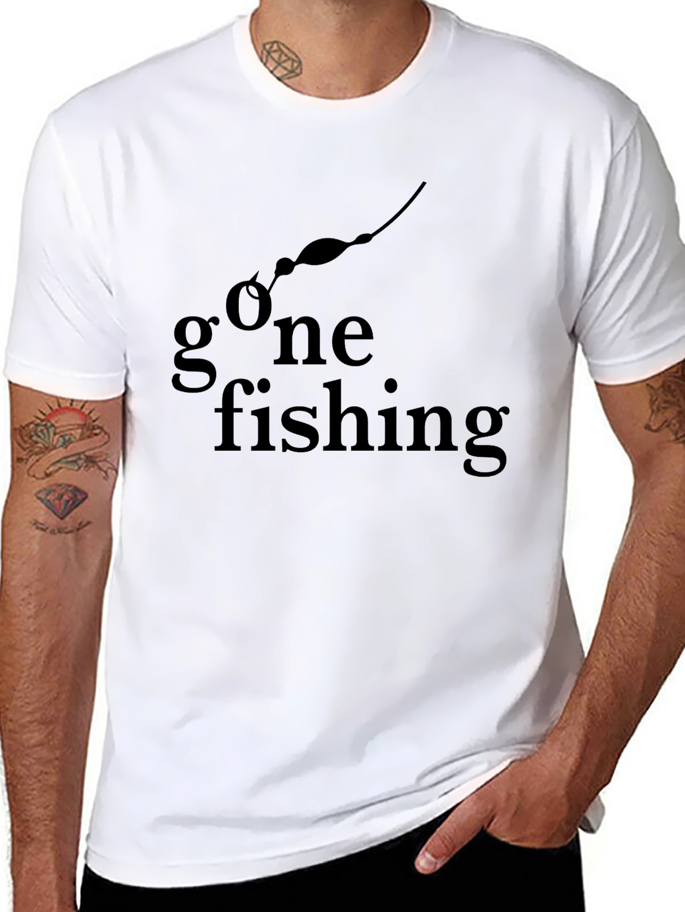 Gone Fishing Black T-Shirt