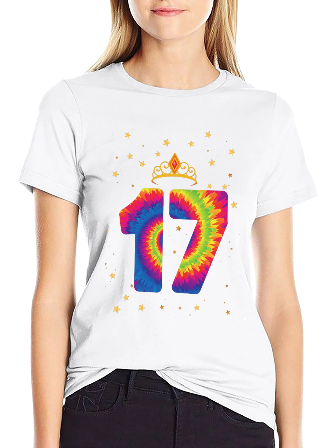 Fun 17th Birthday Tie-Dye Graphic Tee