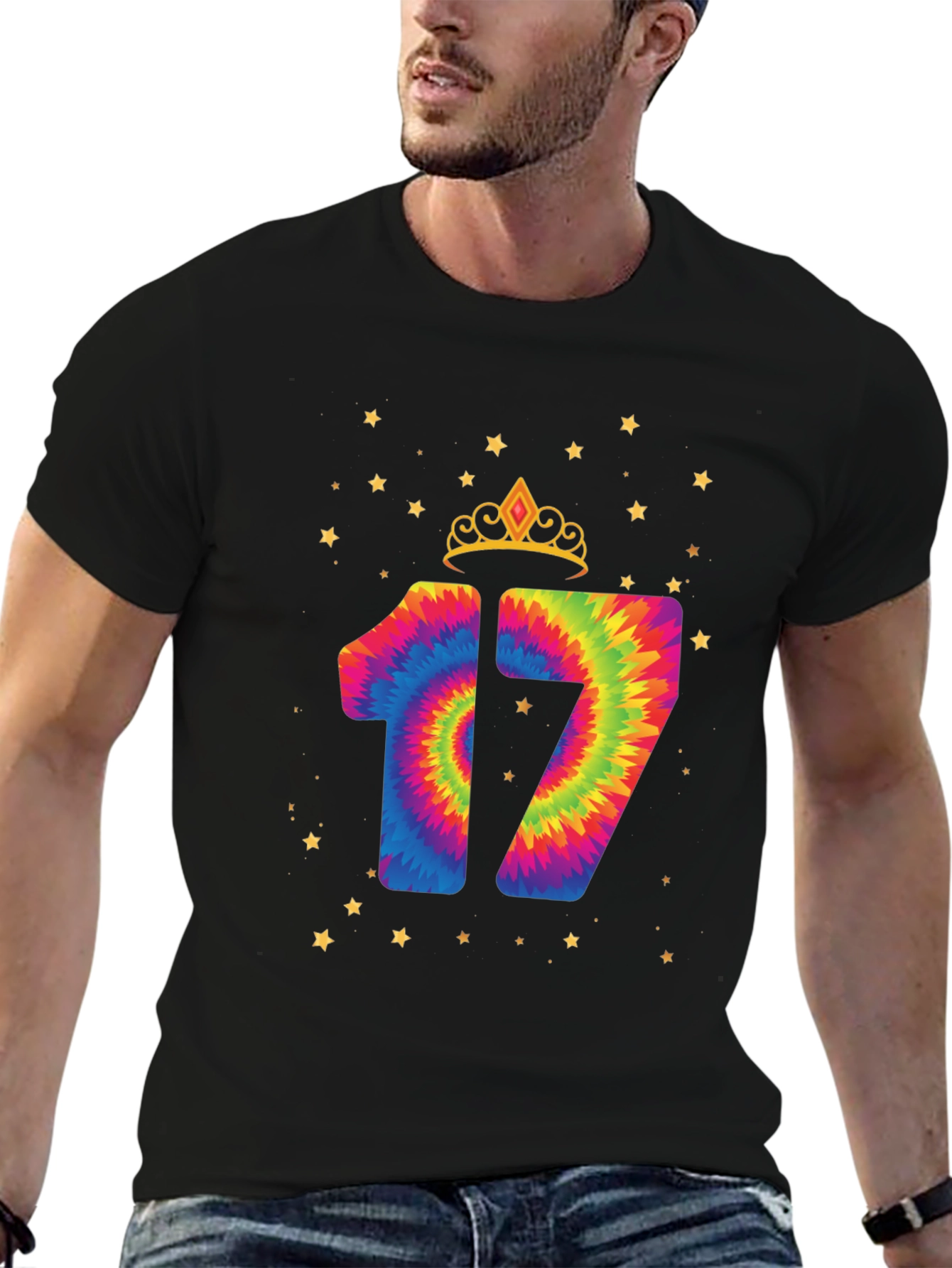 Fun 17th Birthday Tie-Dye Graphic Tee