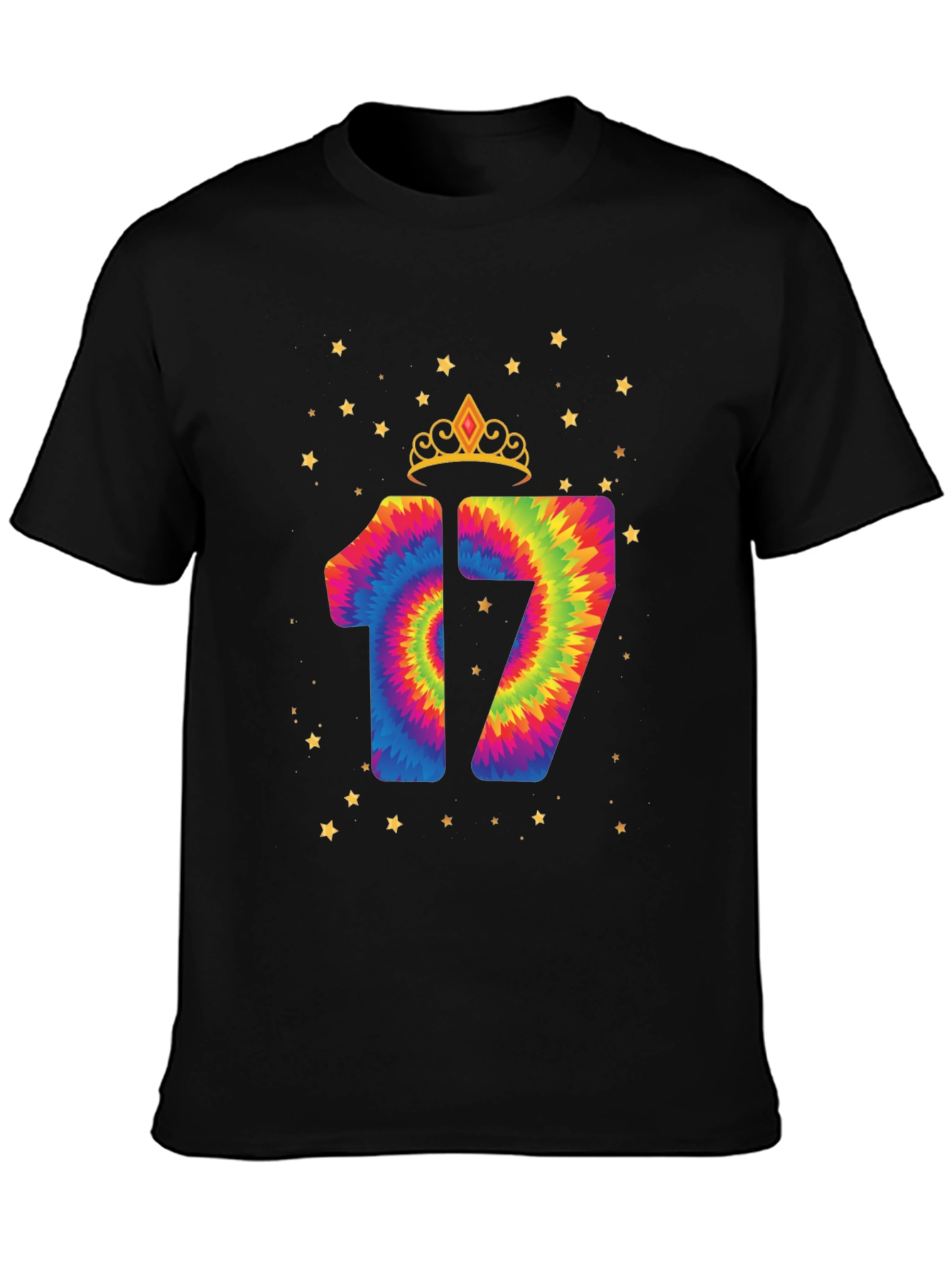 Fun 17th Birthday Tie-Dye Graphic Tee