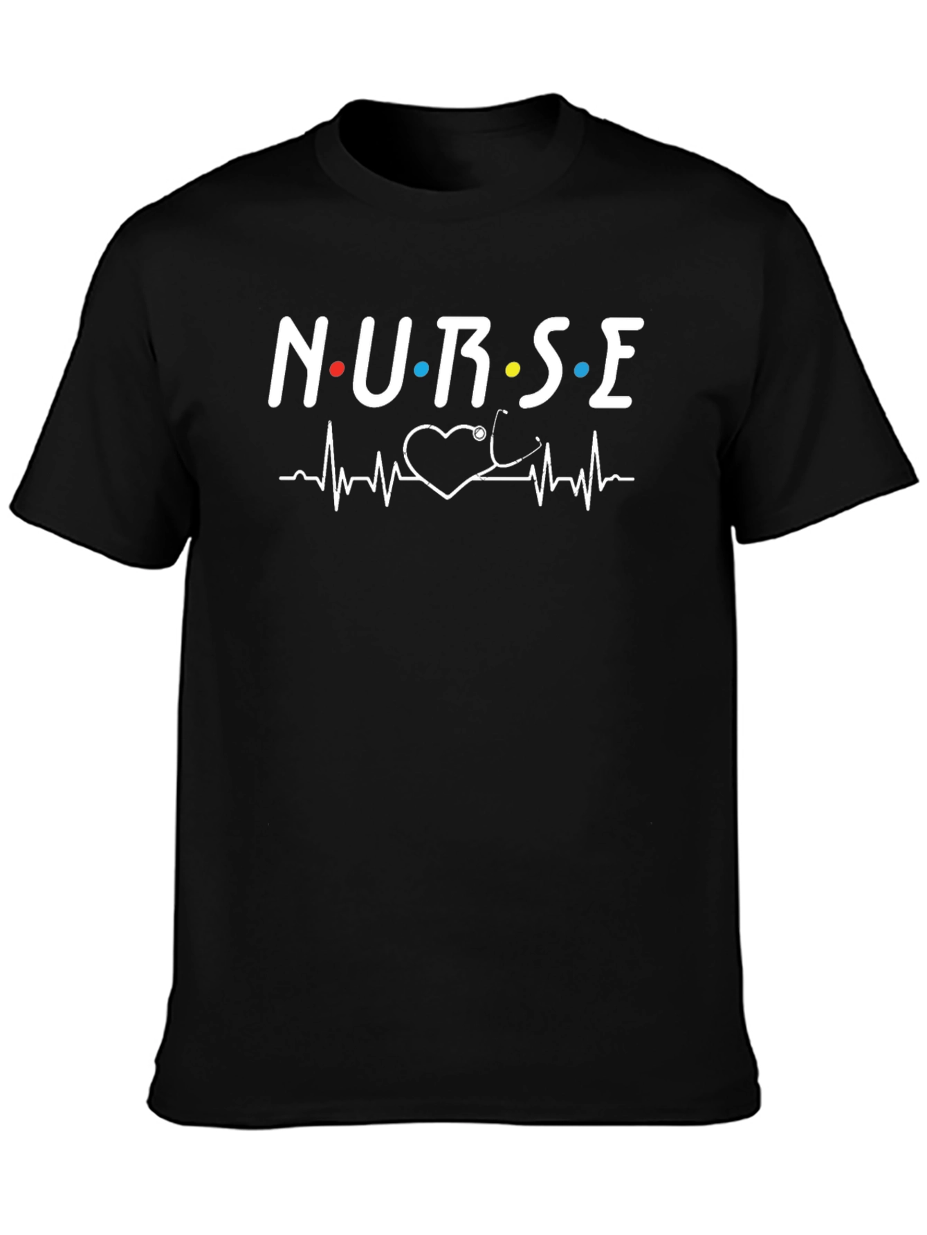 Nurse Heartbeat Graphic Tee - Black