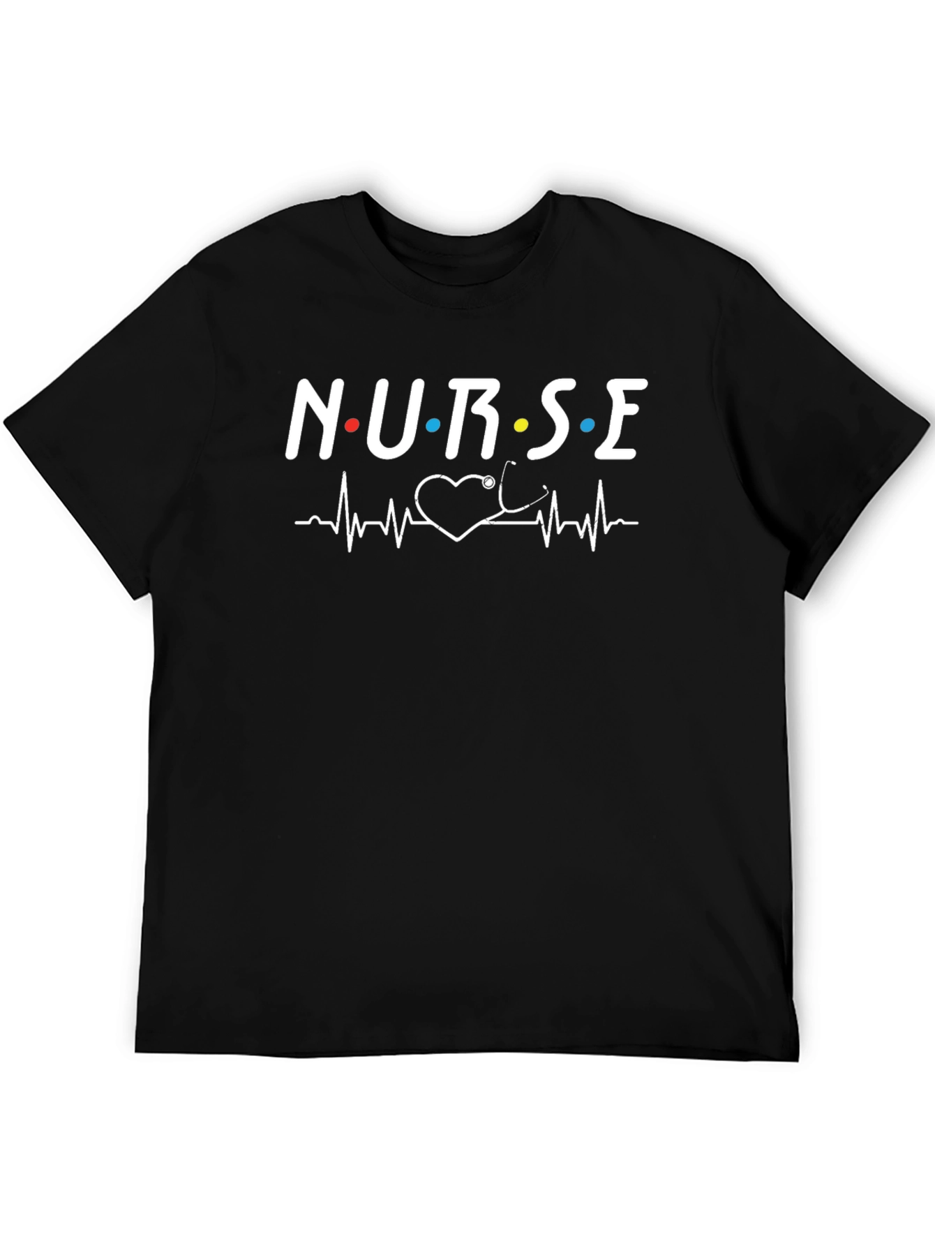 Nurse Heartbeat Graphic Tee - Black