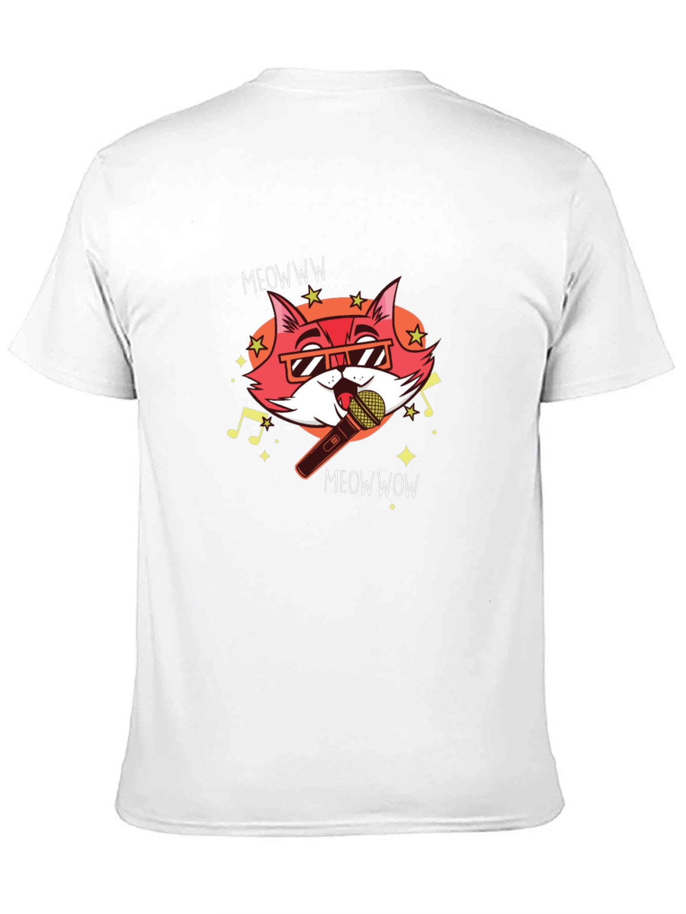 Singing Cat Graphic Tee - Black Cotton T-Shirt