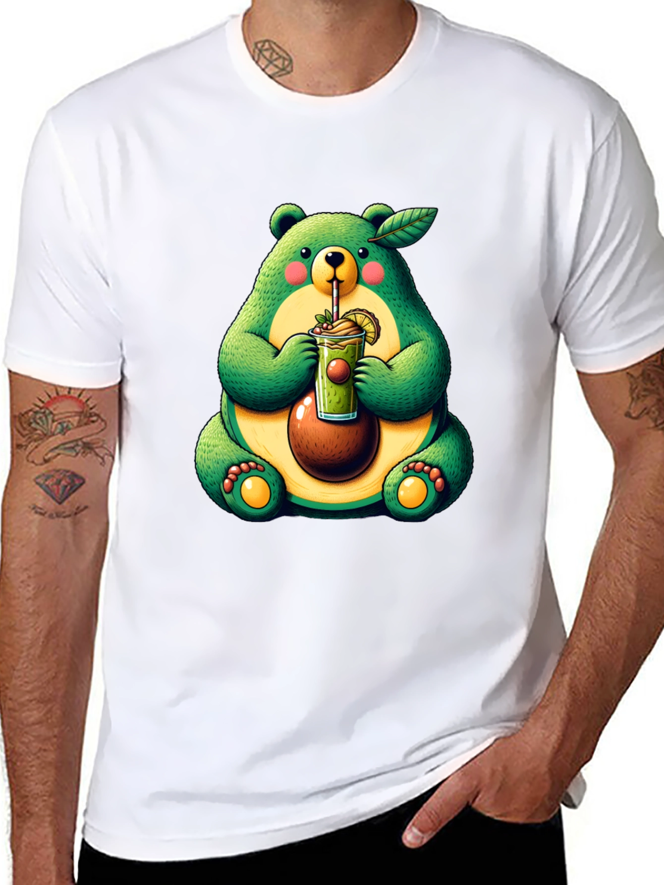 Avocado Bear Graphic Tee - Cute & Unique!
