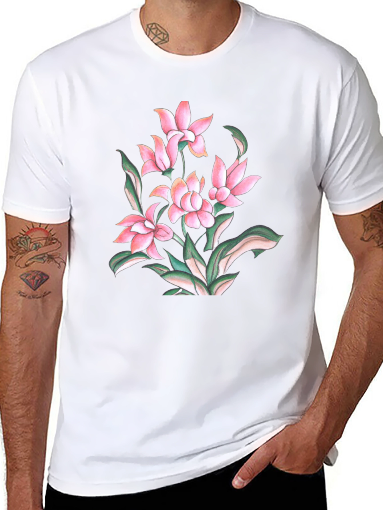 Floral Print Crew Neck T-Shirt