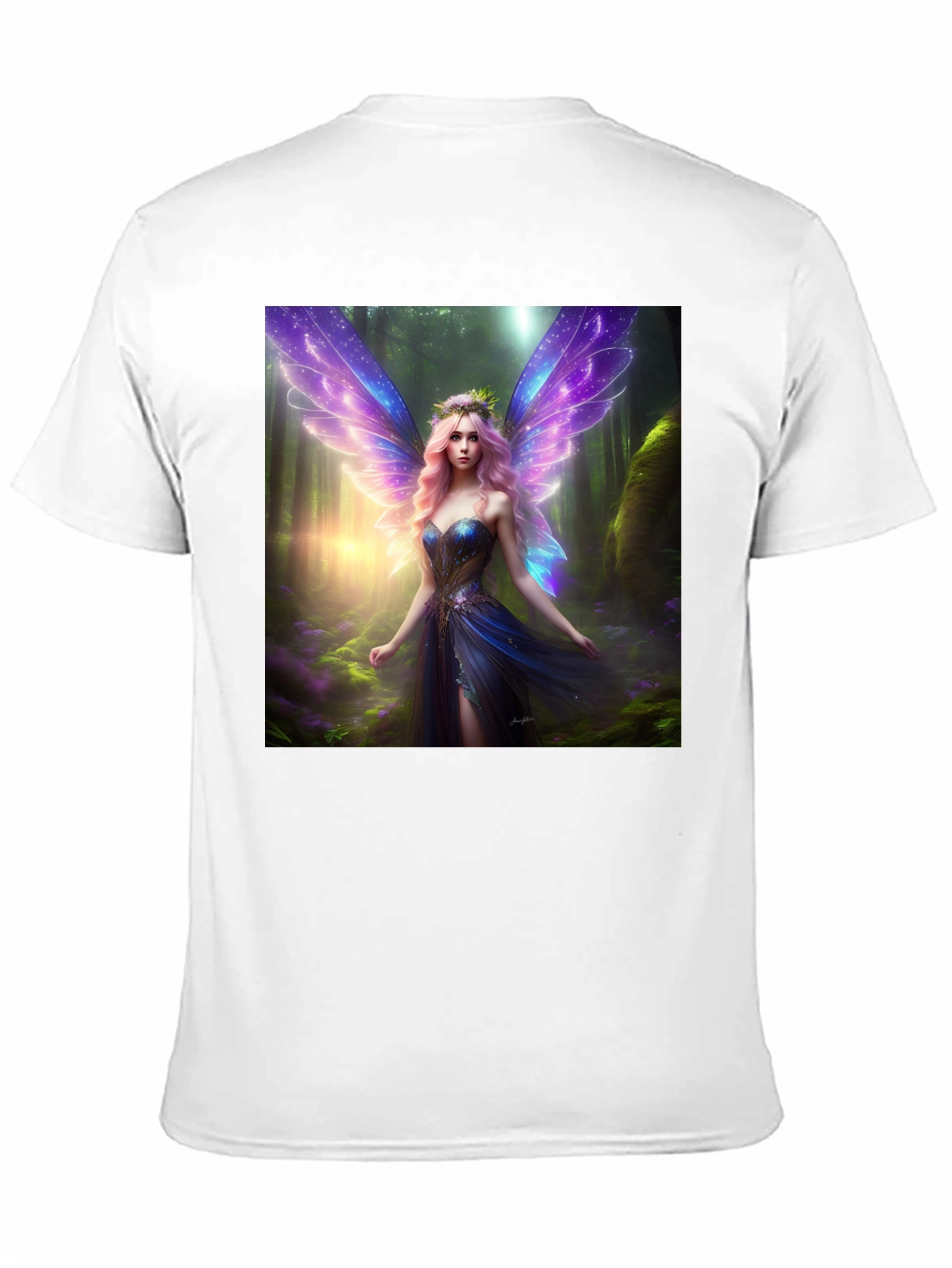 Fantasy Fairy Print Black Tee