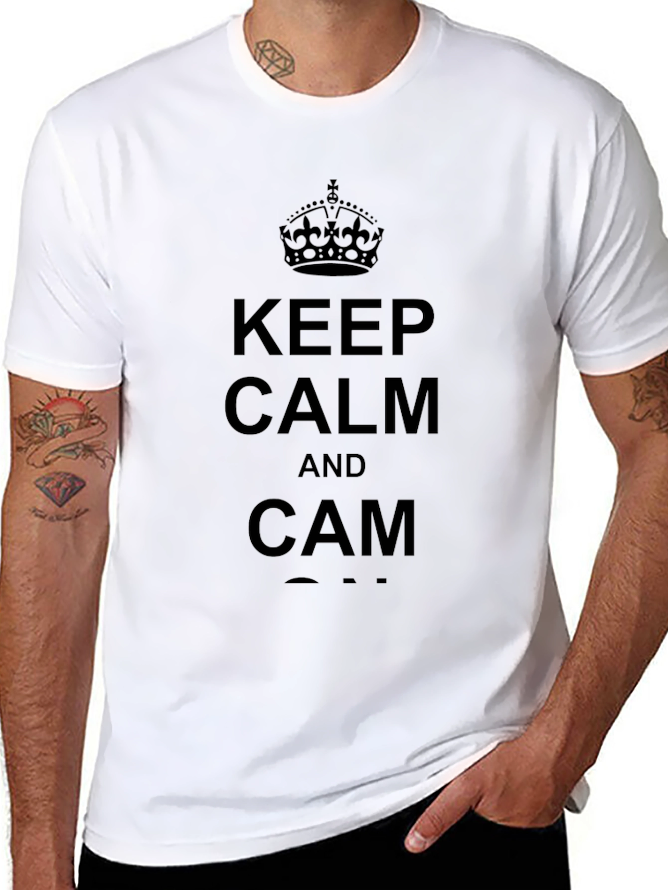Keep Calm and Cam T-Shirt - Black Graphic Tee