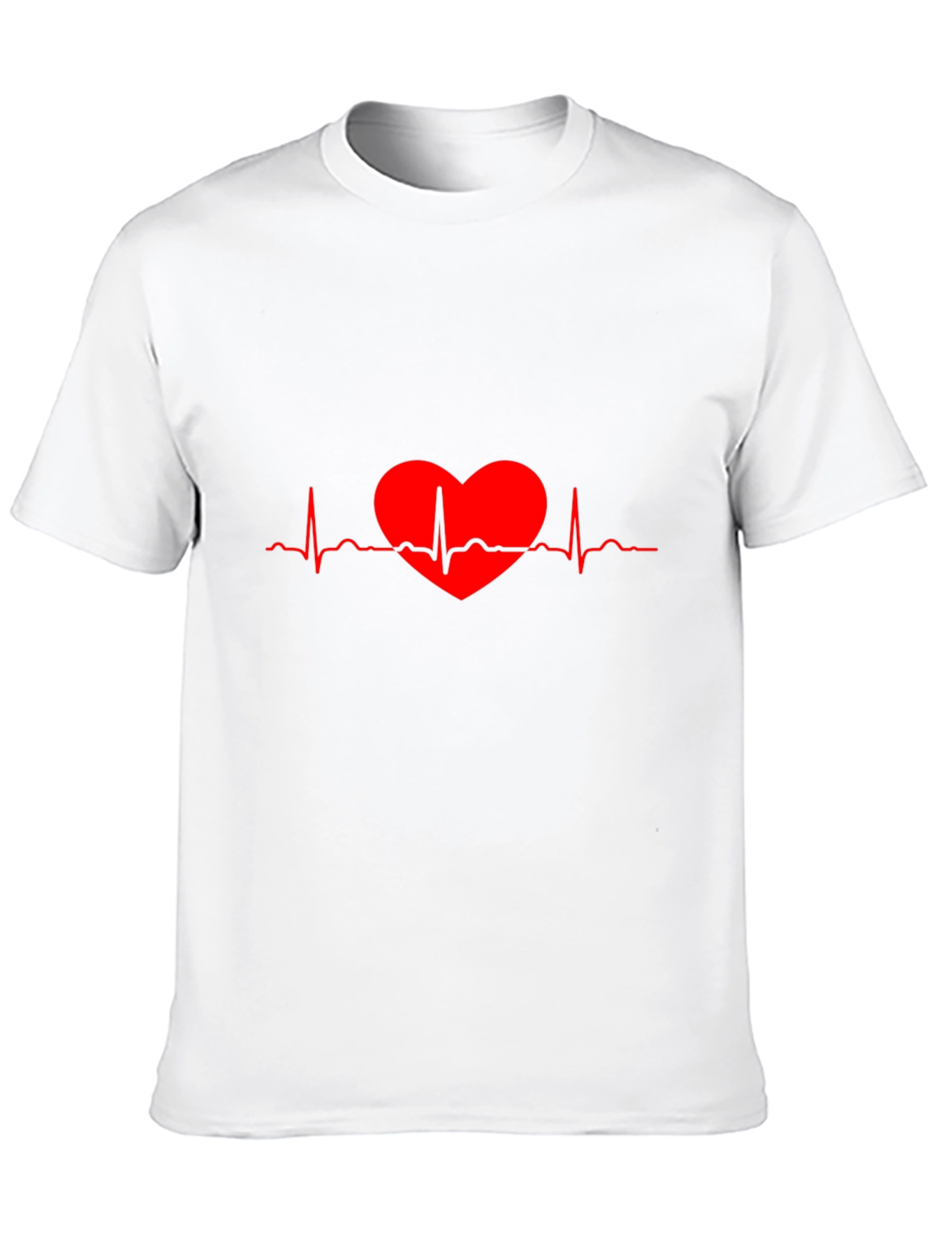 Heartbeat Heart Red Line Art T-Shirt