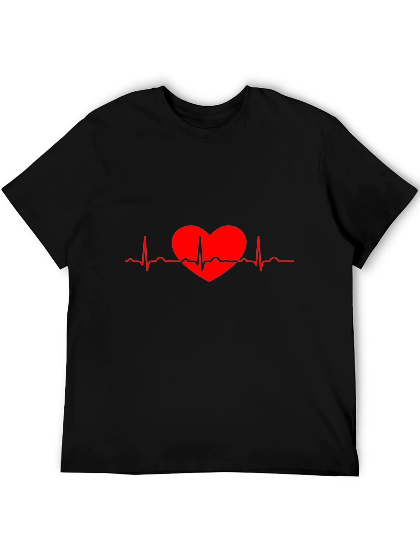 Heartbeat Heart Red Line Art T-Shirt