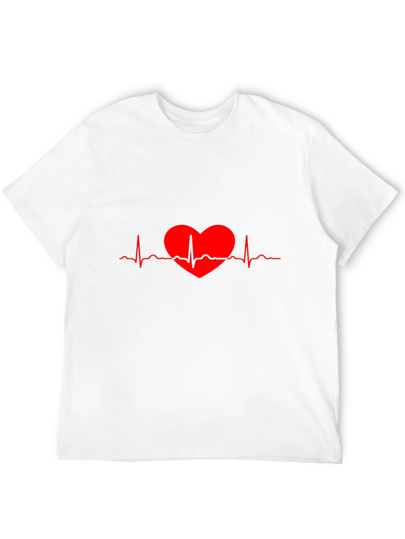Heartbeat Heart Red Line Art T-Shirt