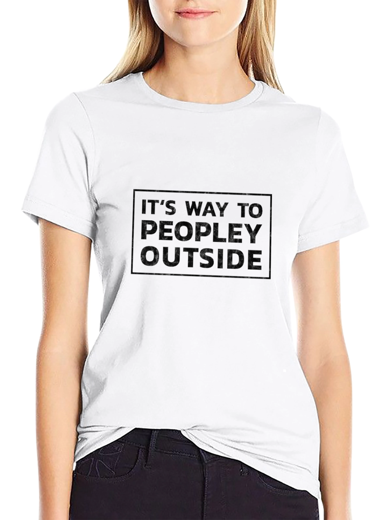 Humorous Too Peopley Outside Graphic Tee