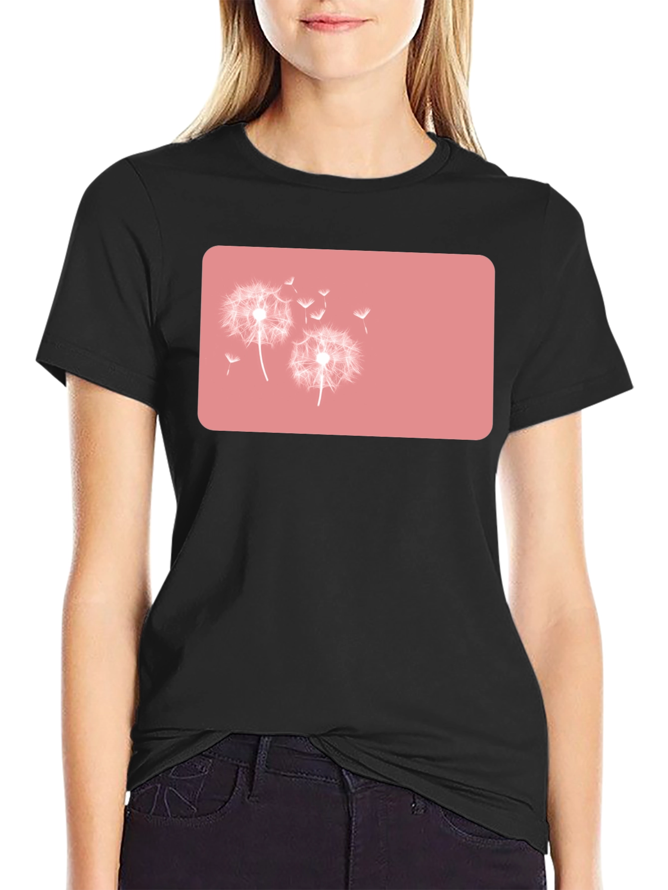 Dandelion Graphic Black T-Shirt