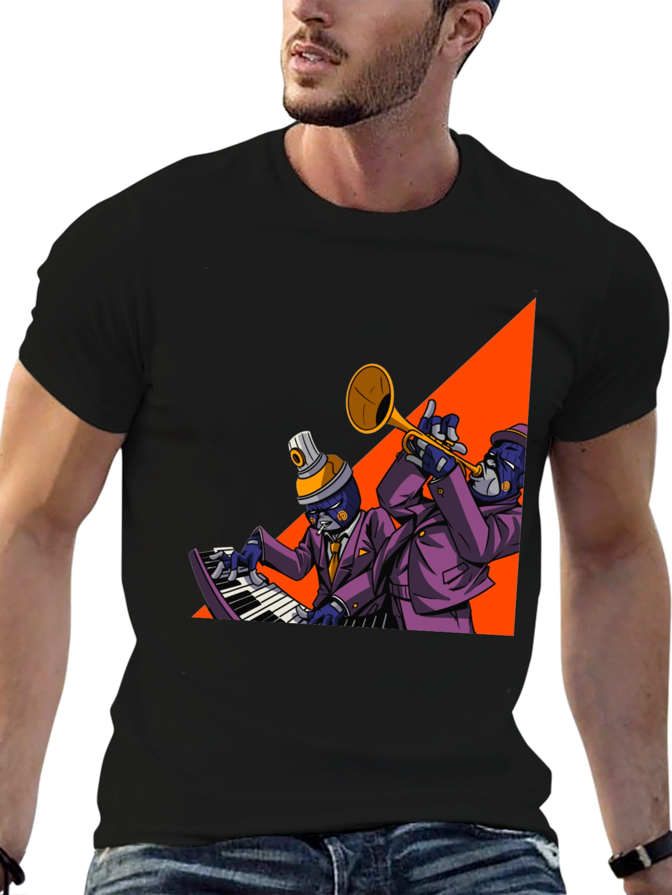 Jazz Duo Graphic Tee - Cool Musician T-Shirt
