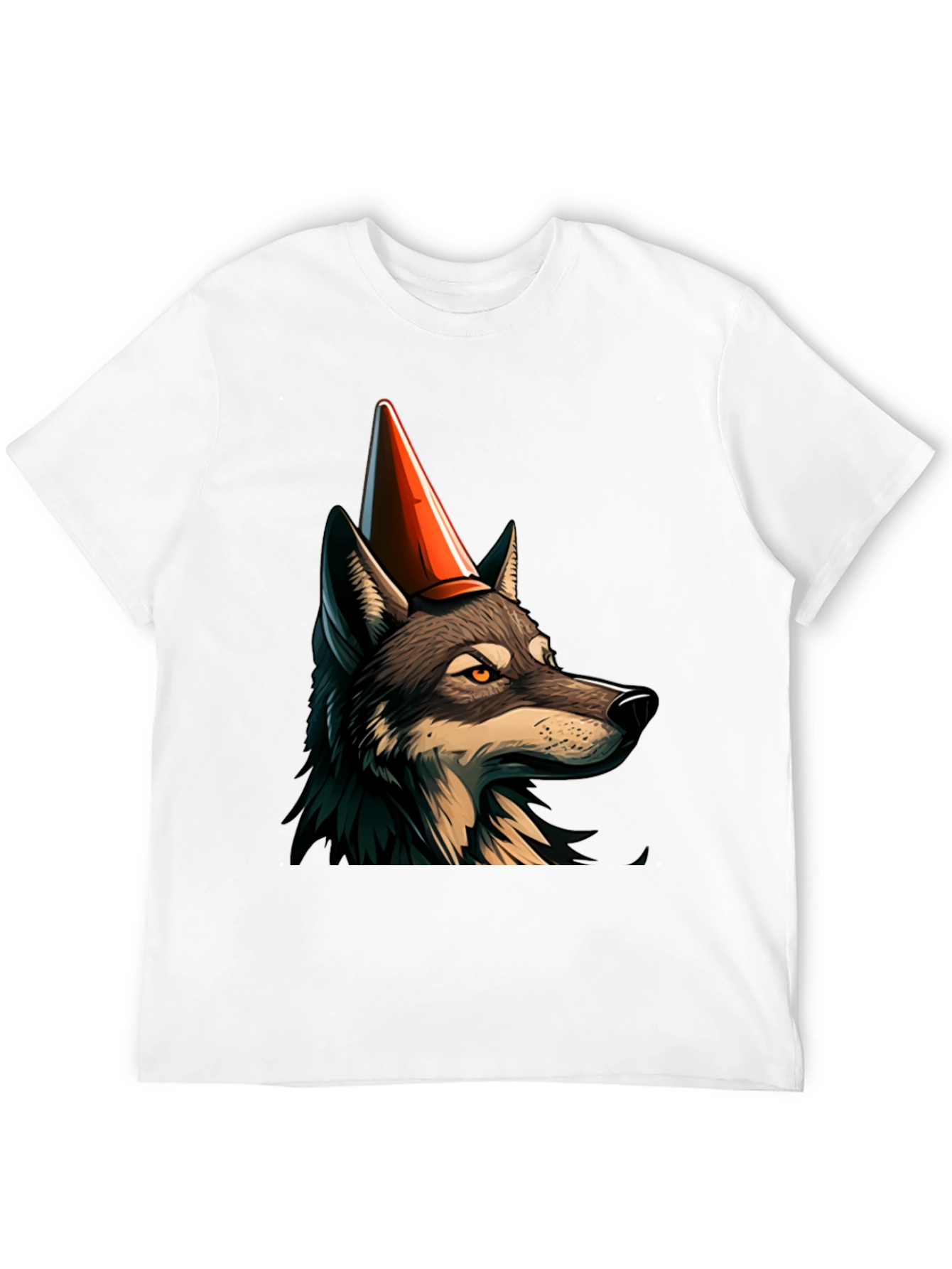 Wolf Party Hat Graphic T-Shirt
