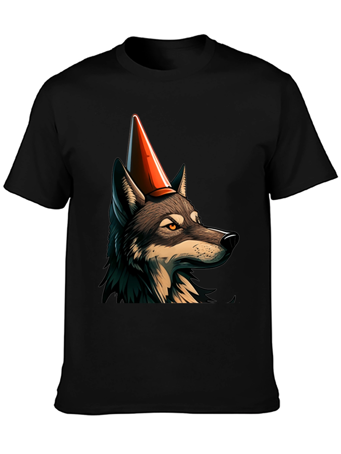 Wolf Party Hat Graphic T-Shirt