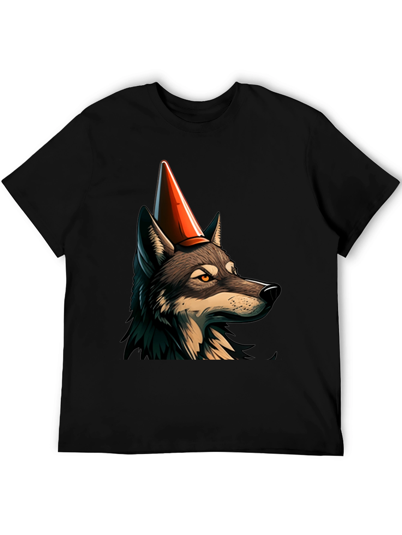 Wolf Party Hat Graphic T-Shirt