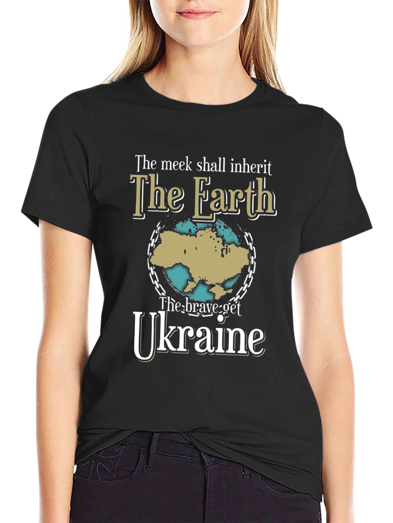 Ukraine Earth T-Shirt - Brave Get Ukraine Tee