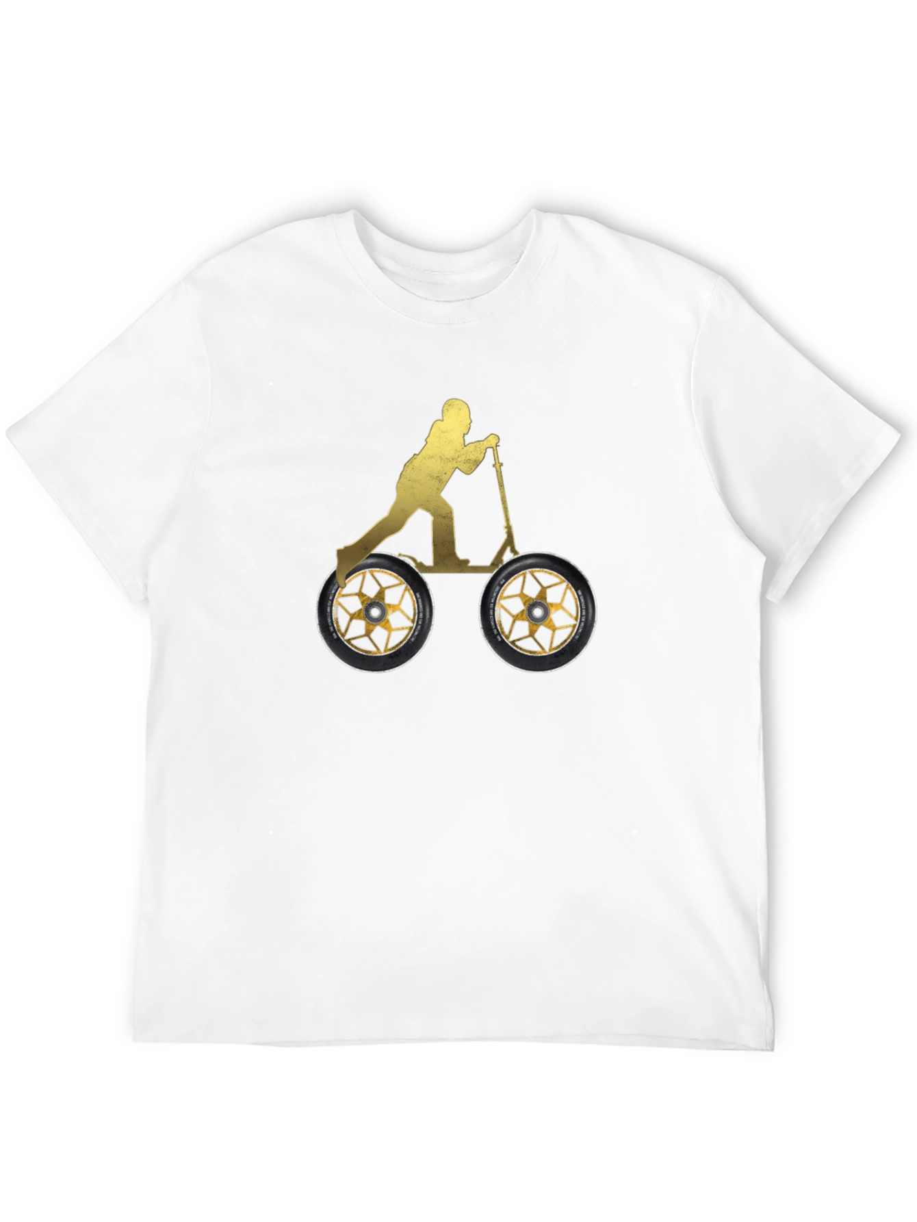 Scooter Rider Graphic Tee - Black Cotton Shirt