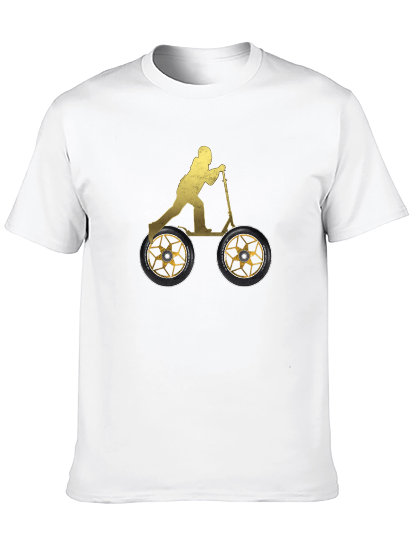 Scooter Rider Graphic Tee - Black Cotton Shirt