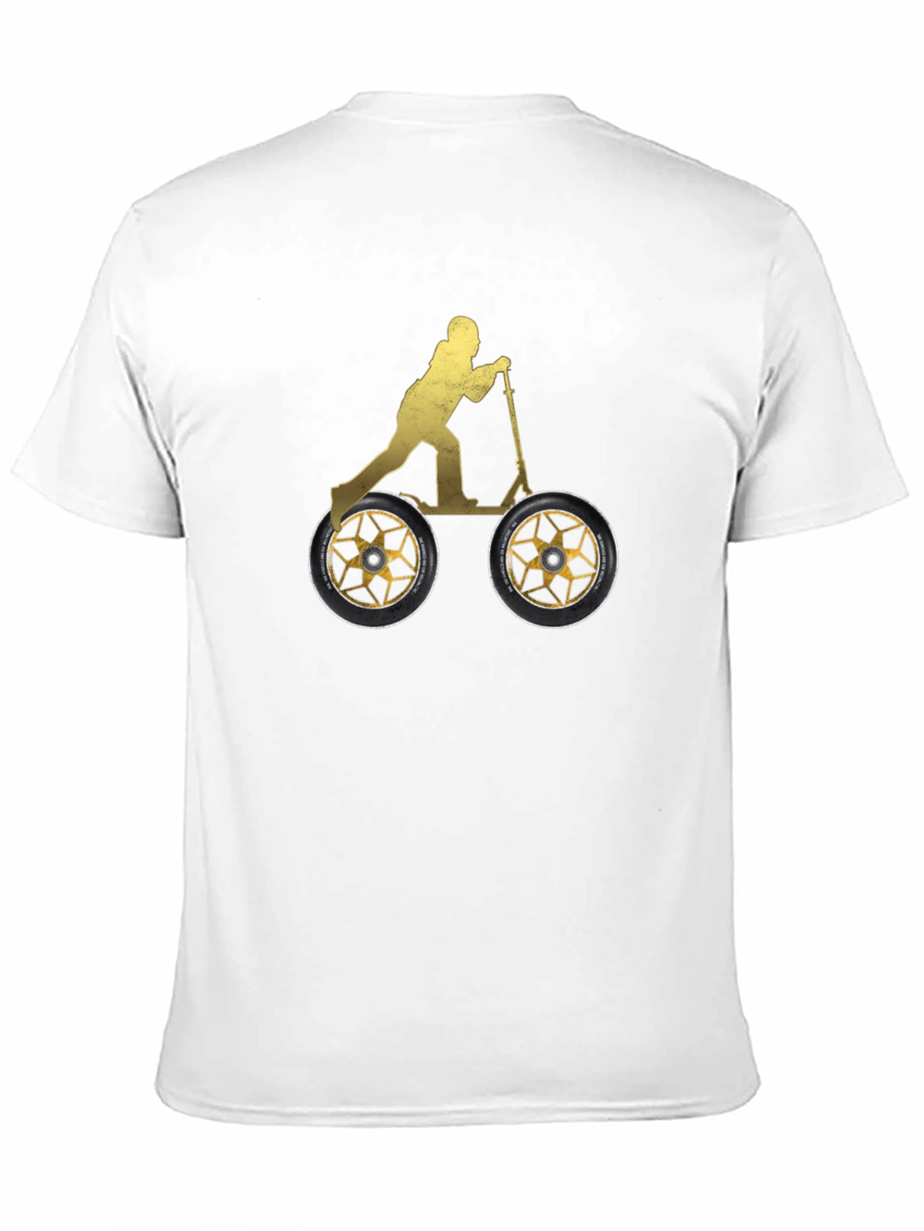 Scooter Rider Graphic Tee - Black Cotton Shirt