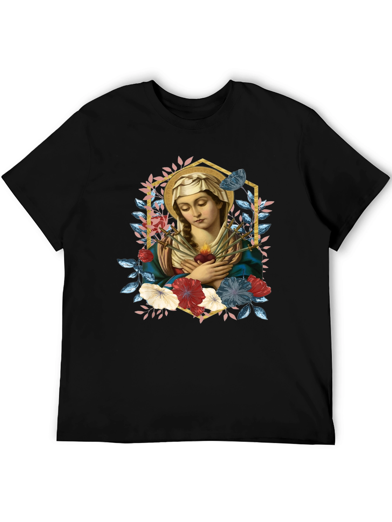 Virgin Mary Graphic T-Shirt - Religious Art Tee