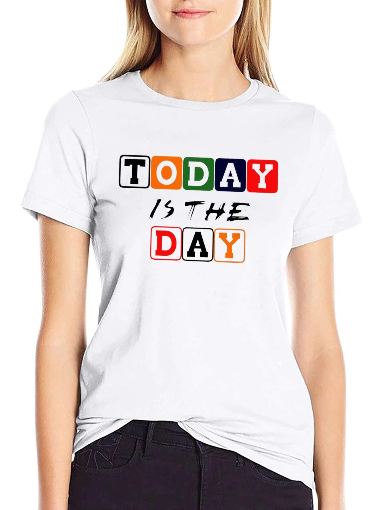 Today is the Day Graphic Print Black T-Shirt