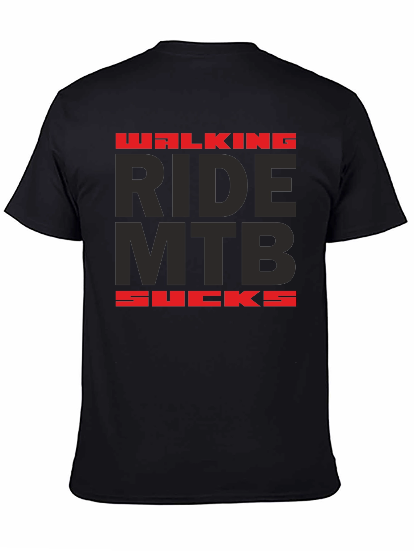 Walking Ride MTB Sucks Black Graphic Tee