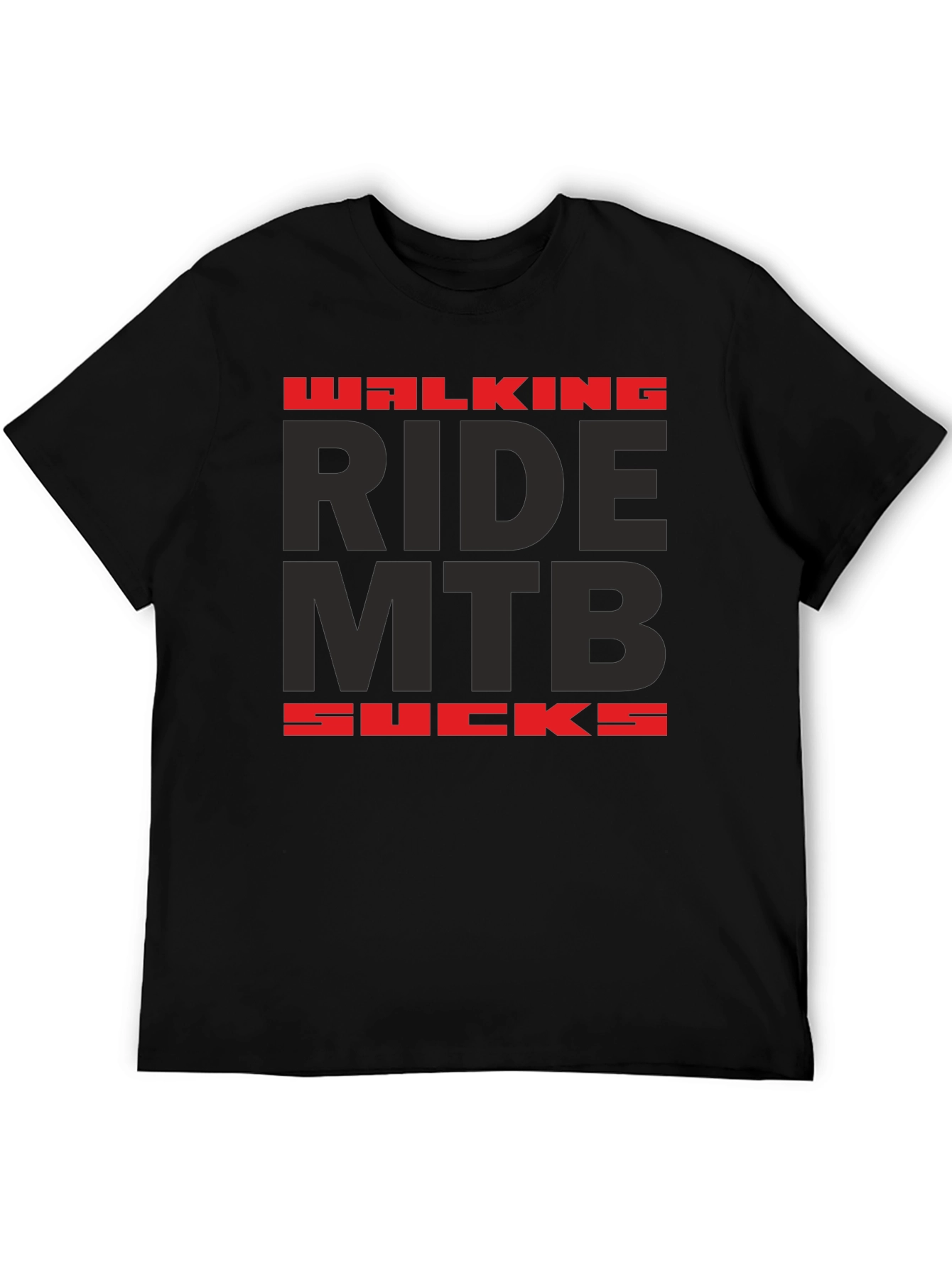 Walking Ride MTB Sucks Black Graphic Tee
