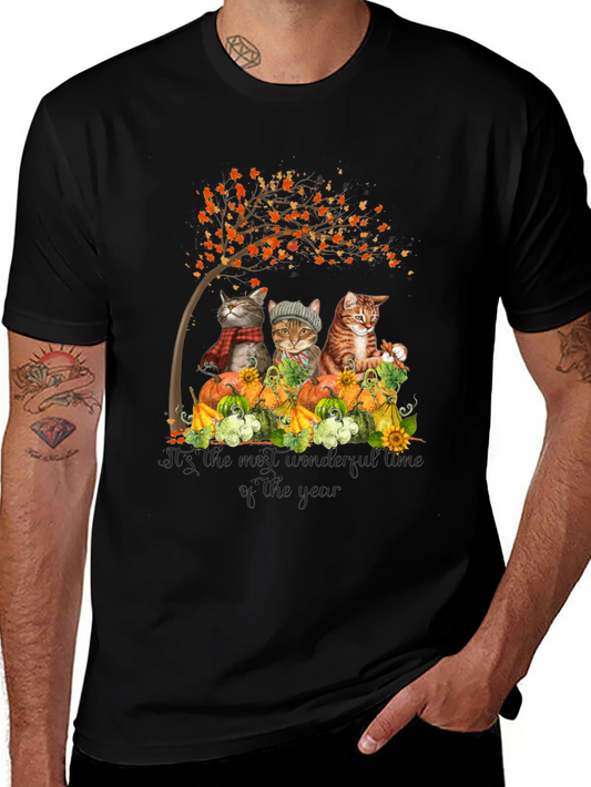 Autumn Cats T-Shirt: Wonderful Time of the Year Tee