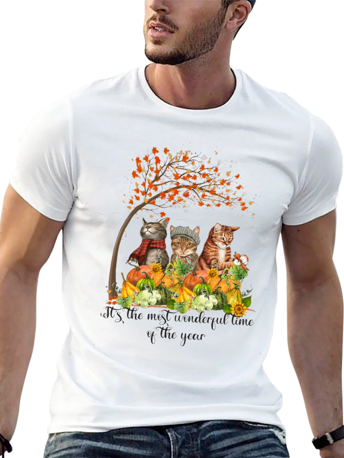 Autumn Cats T-Shirt: Wonderful Time of the Year Tee