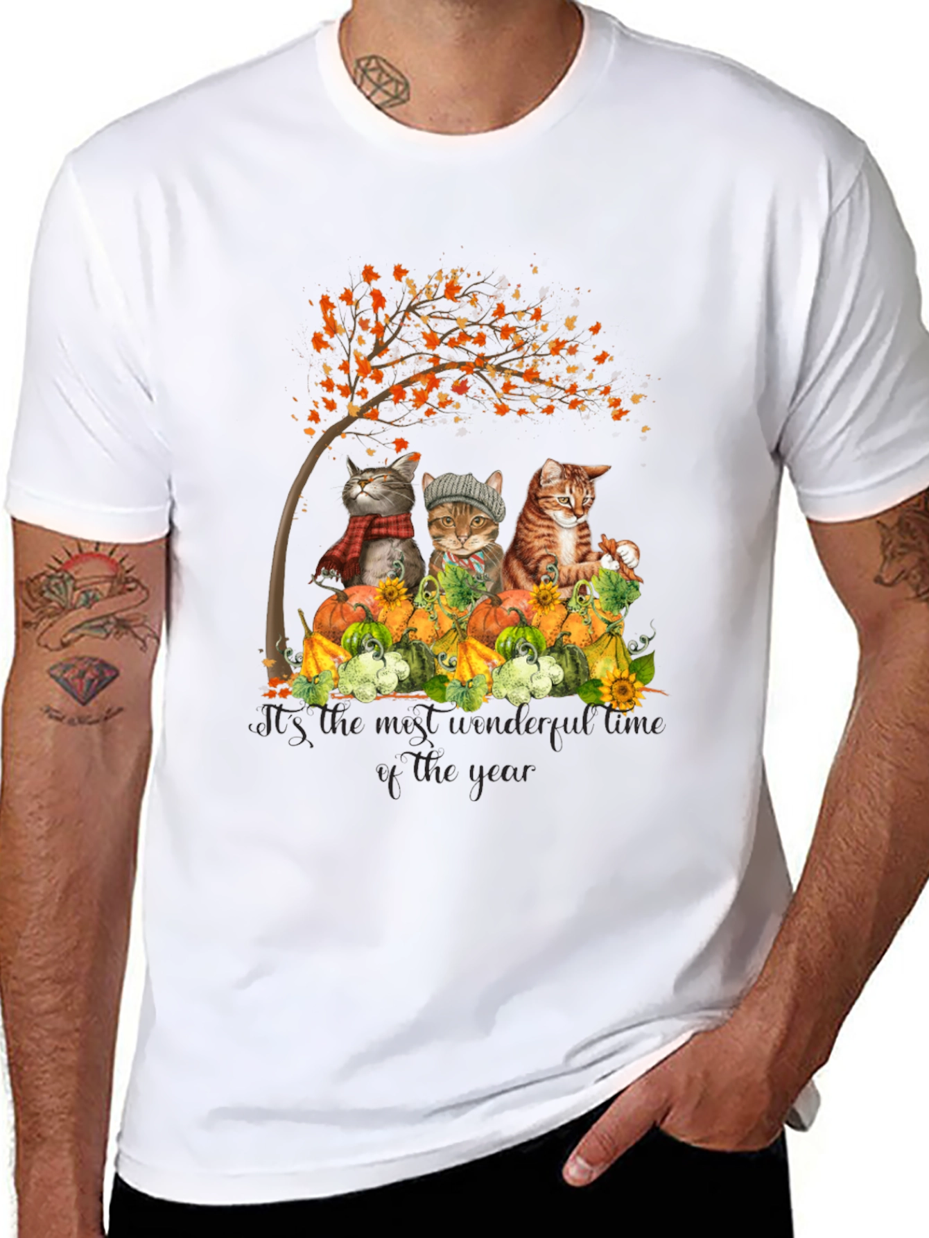 Autumn Cats T-Shirt: Wonderful Time of the Year Tee