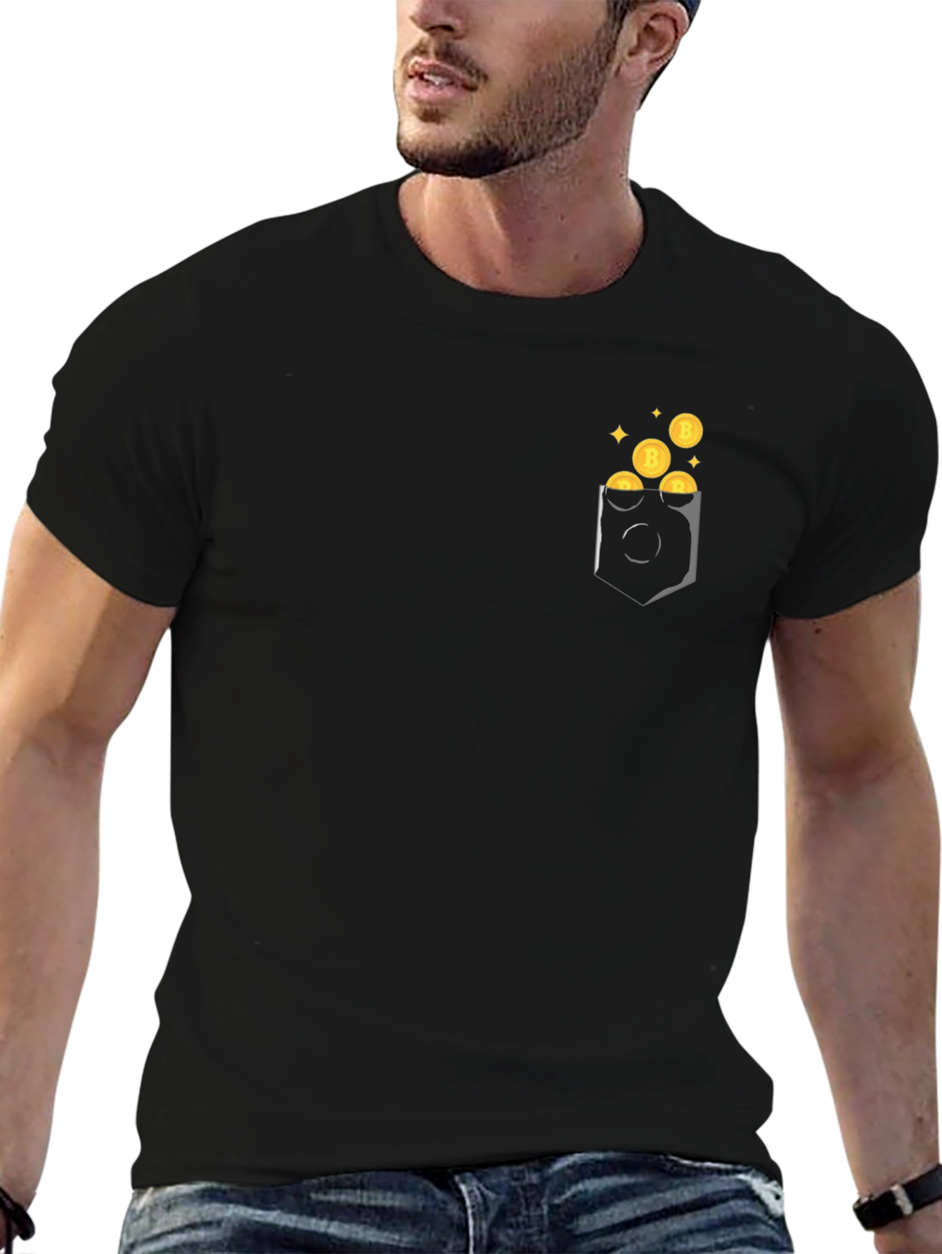 Bitcoin Pocket Graphic Tee - Black
