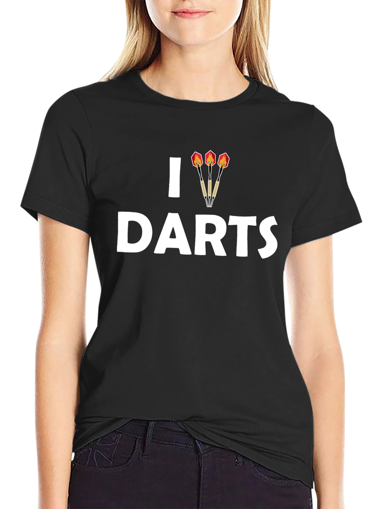 I Dart Darts T-Shirt - Casual Black Tee