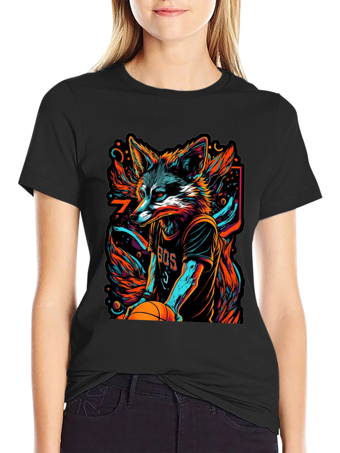 Fox Basketball Graphic Tee - Mens Black T-Shirt