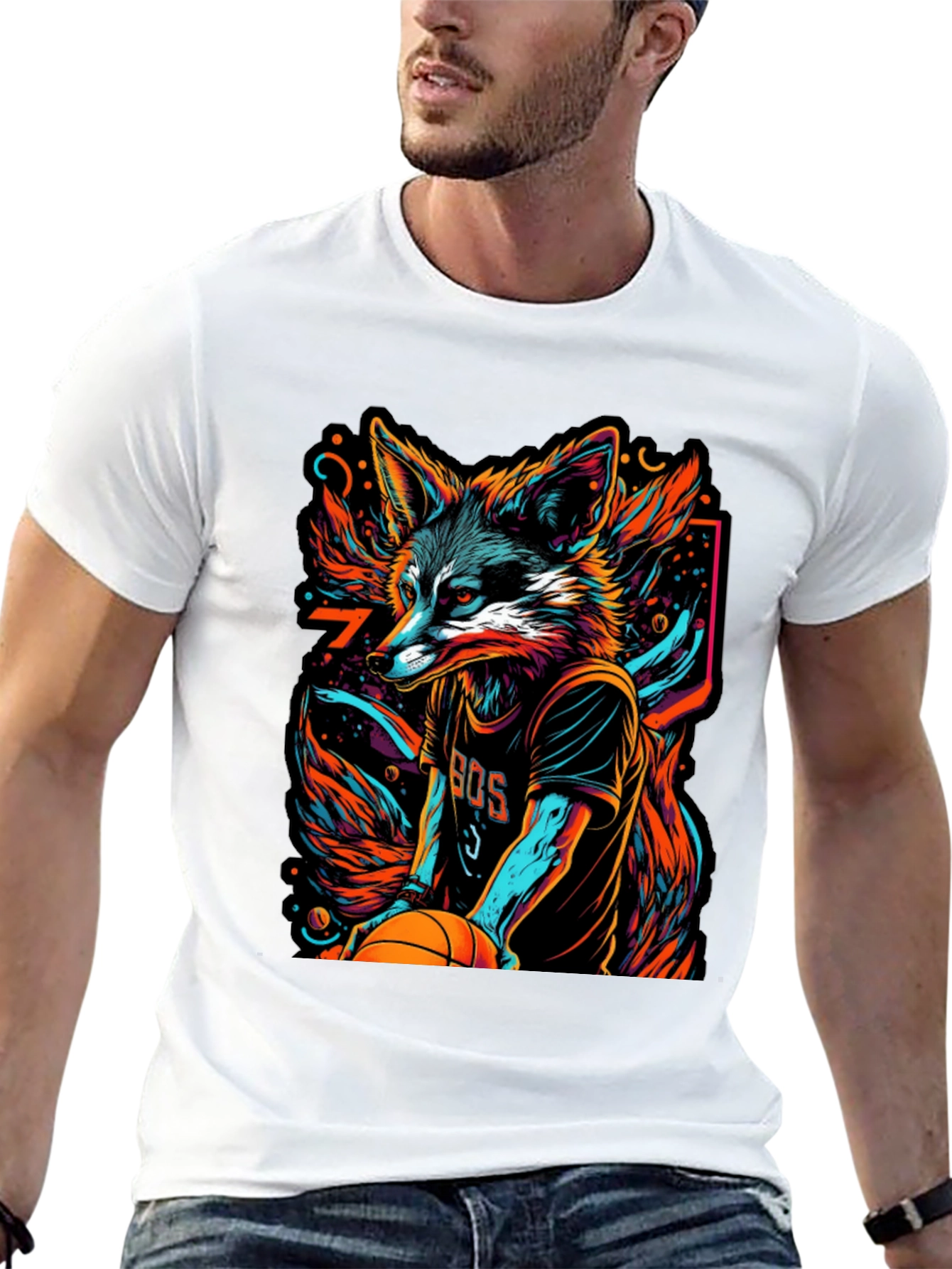 Fox Basketball Graphic Tee - Mens Black T-Shirt