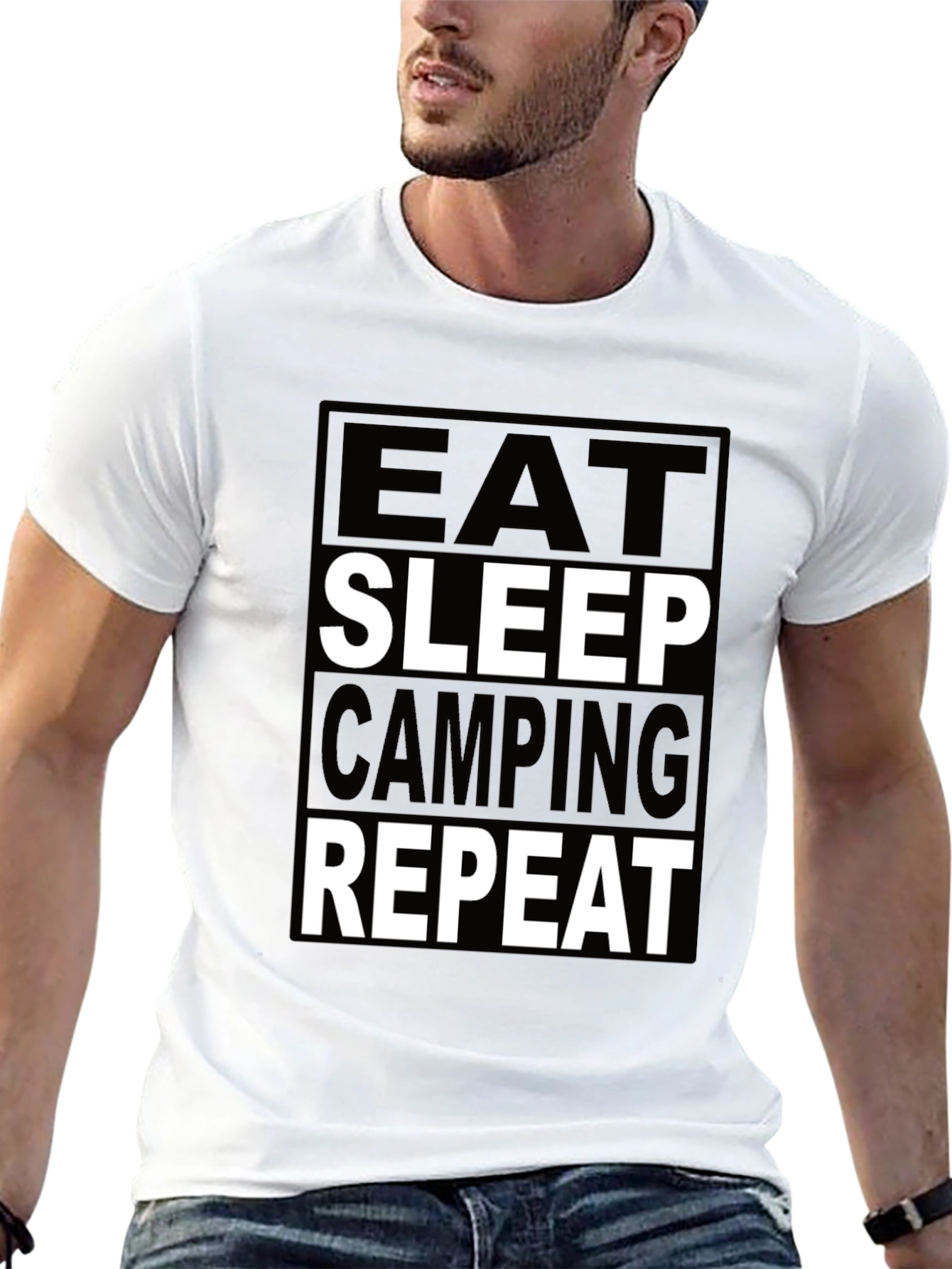 Eat Sleep Camping Repeat Graphic Tee