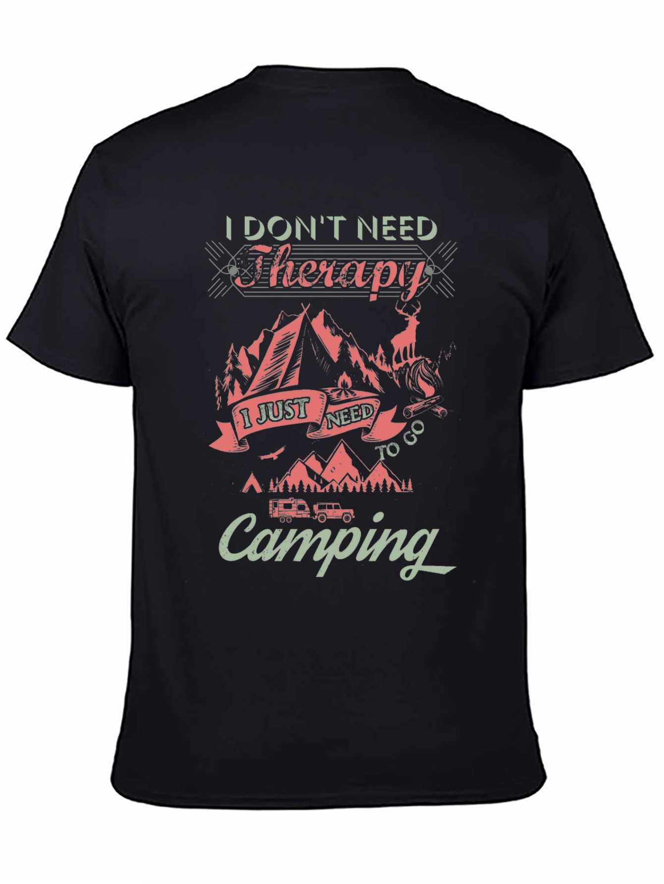 Camping Therapy Graphic Tee - Nature Lover Shirt