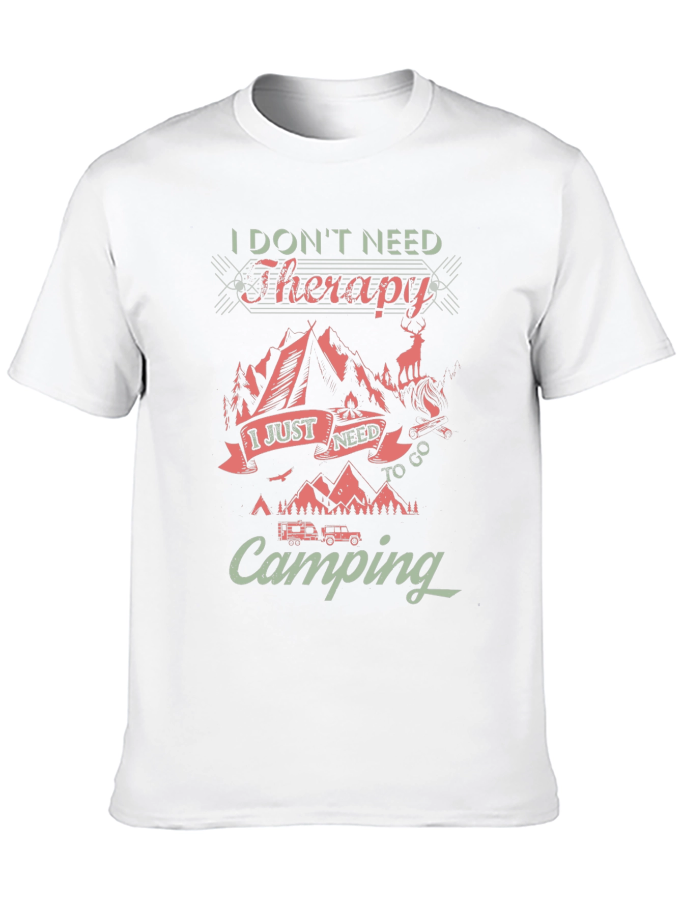 Camping Therapy Graphic Tee - Nature Lover Shirt