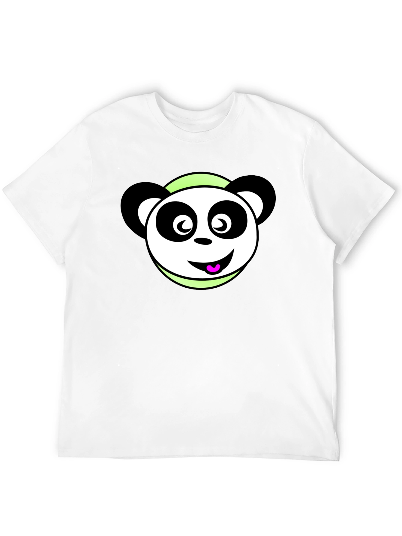 Cute Panda Cartoon Black T-Shirt
