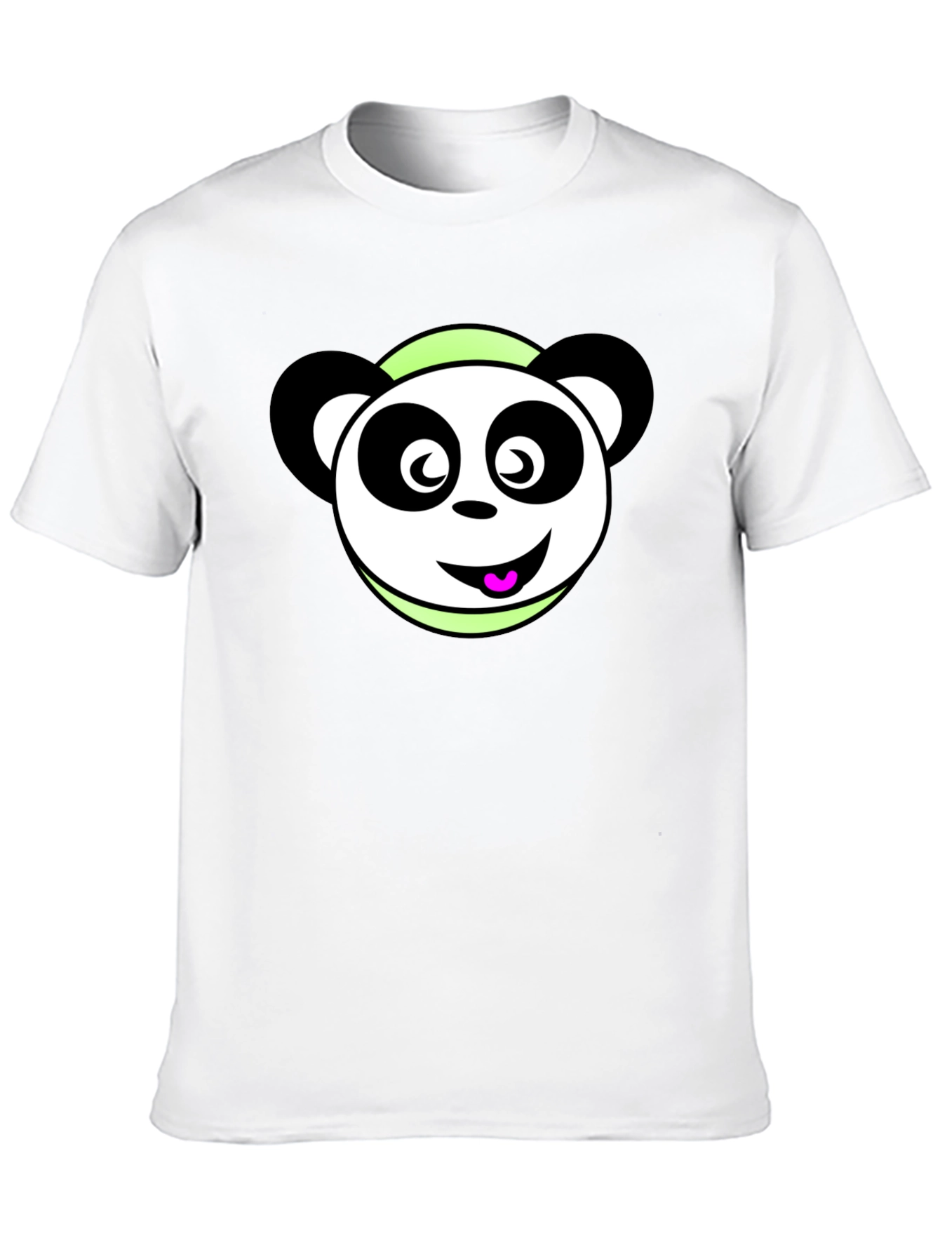 Cute Panda Cartoon Black T-Shirt