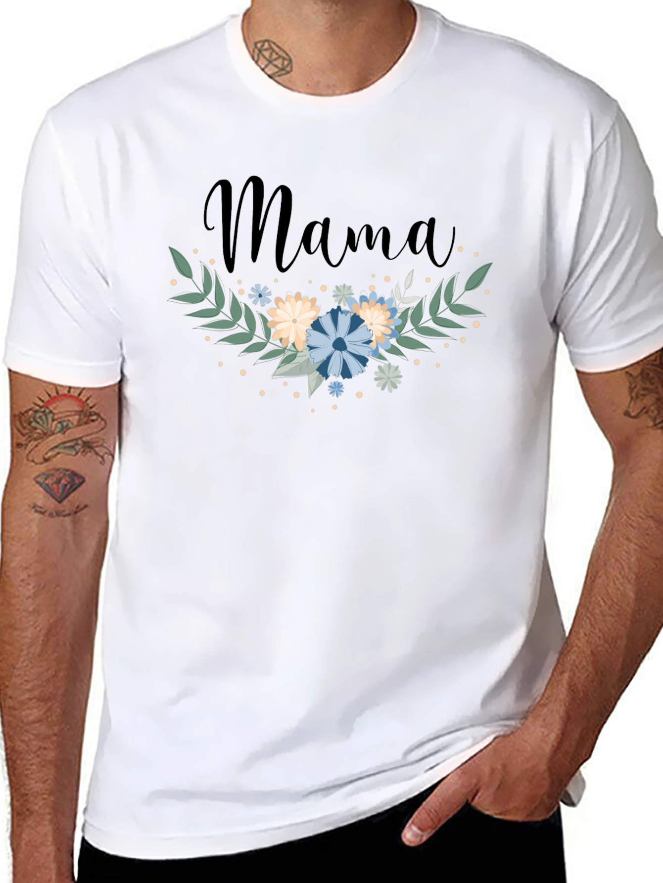Mama Floral Graphic Tee - Trendy Mom Shirt