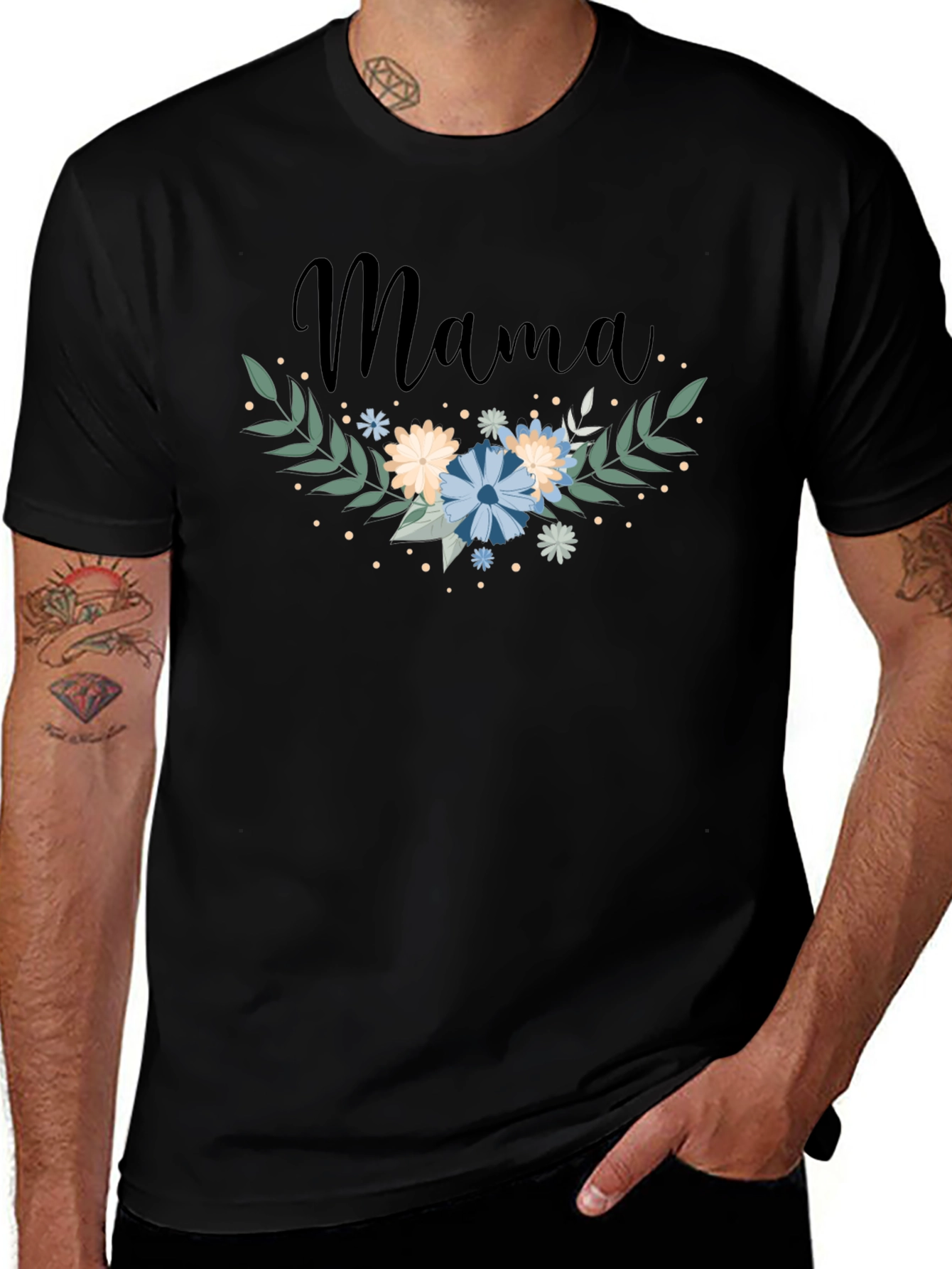 Mama Floral Graphic Tee - Trendy Mom Shirt