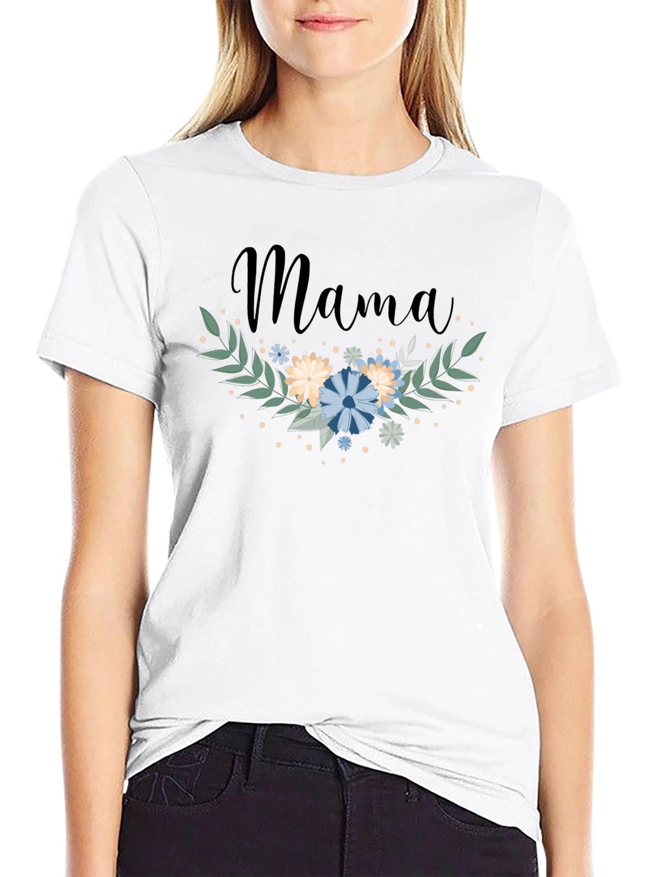 Mama Floral Graphic Tee - Trendy Mom Shirt