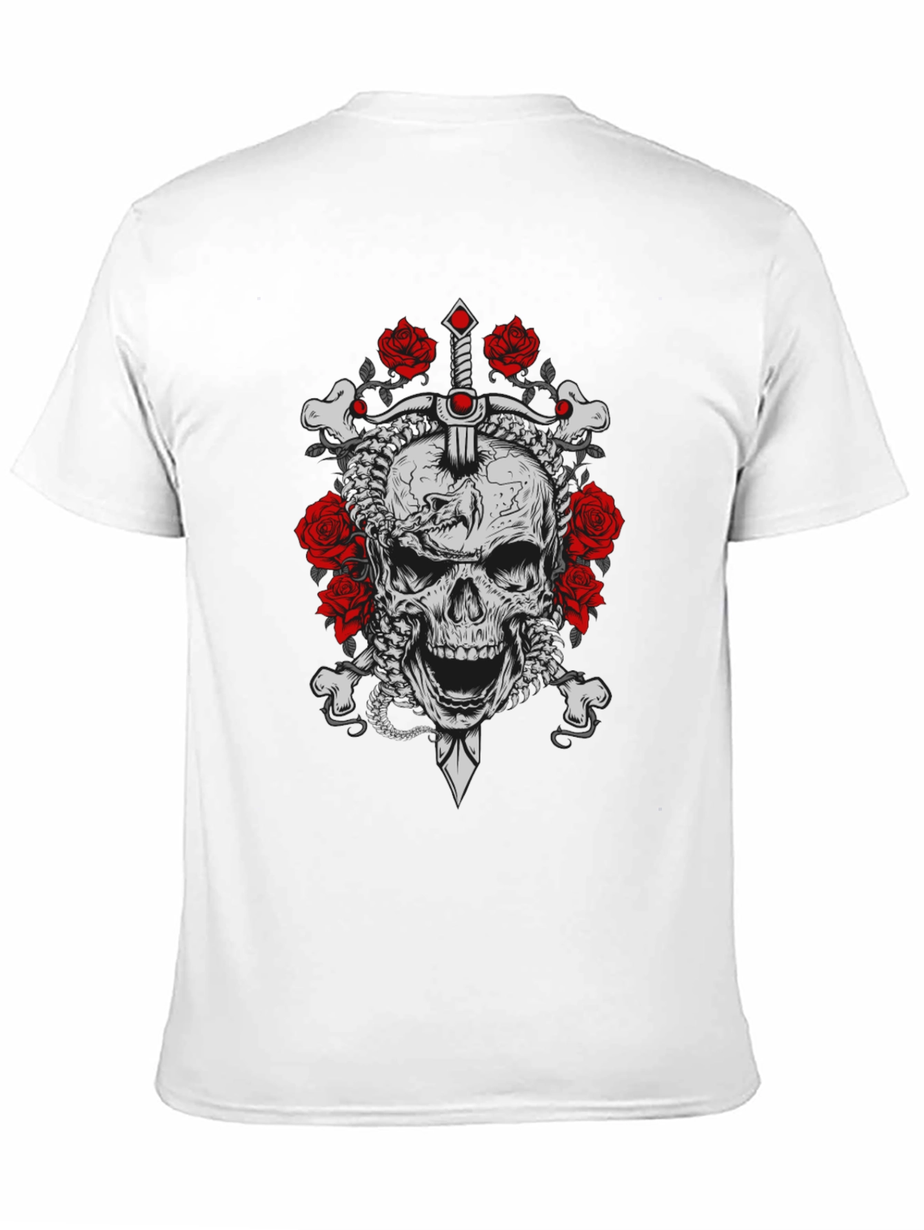 Skull & Roses Graphic Tee - Edgy Style