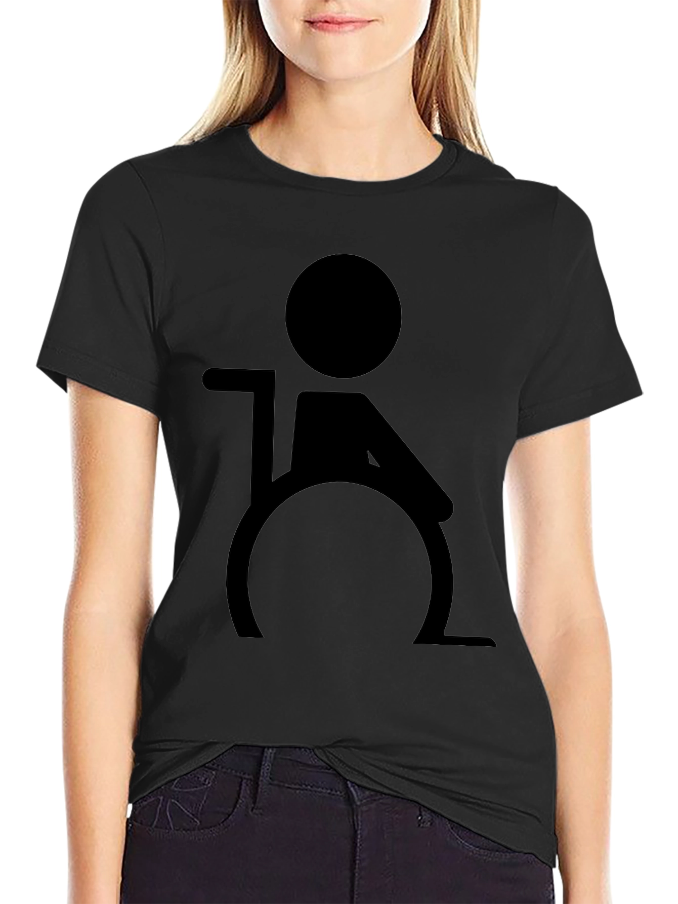 Wheelchair Symbol Graphic T-Shirt - Black