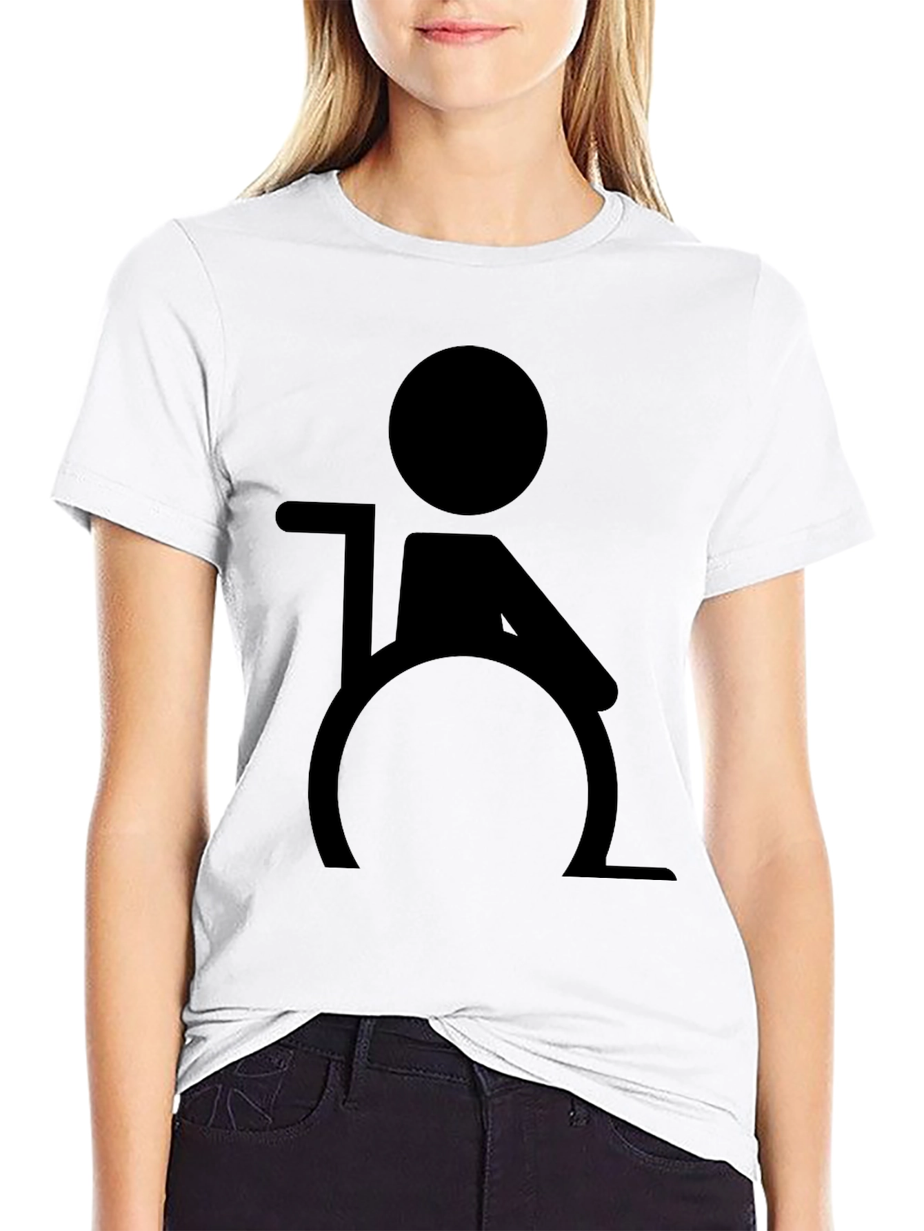 Wheelchair Symbol Graphic T-Shirt - Black