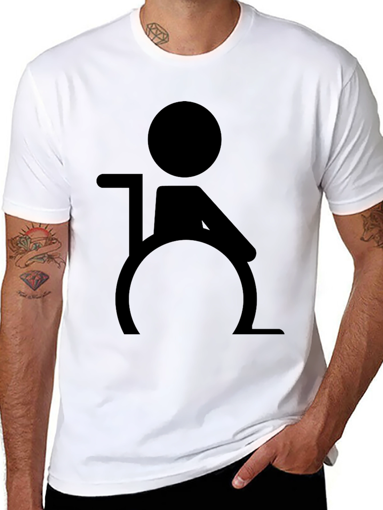 Wheelchair Symbol Graphic T-Shirt - Black