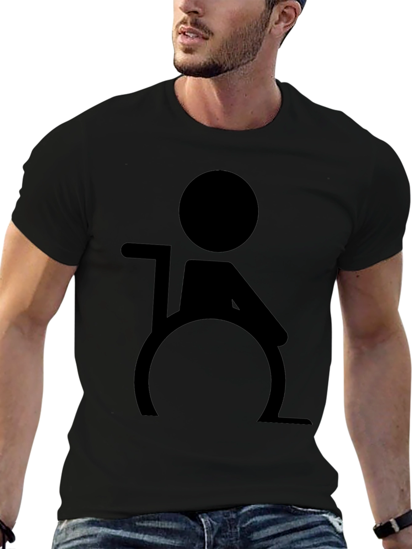 Wheelchair Symbol Graphic T-Shirt - Black