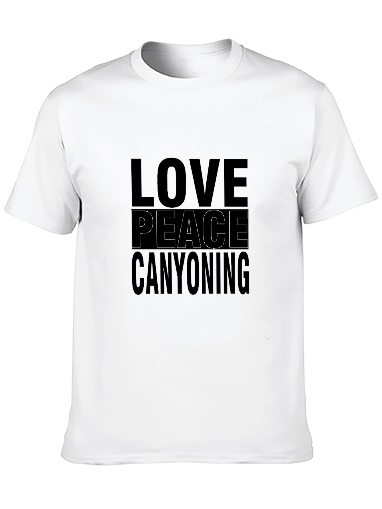 Love Peace Canyoning Black Graphic Tee